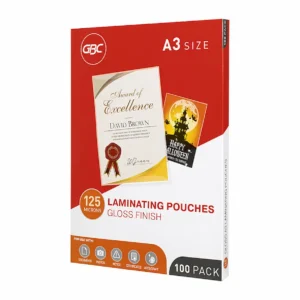 GBC A3 Gloss Laminating Pouches, 125micron, pack 100