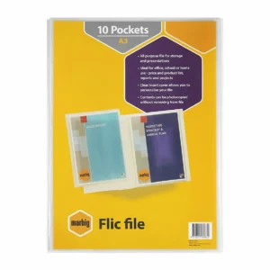 Marbig Flic File A3 10 Pocket Insert Cover