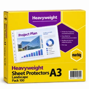 Marbig A3 Landscape Sheet Protectors, pack 100