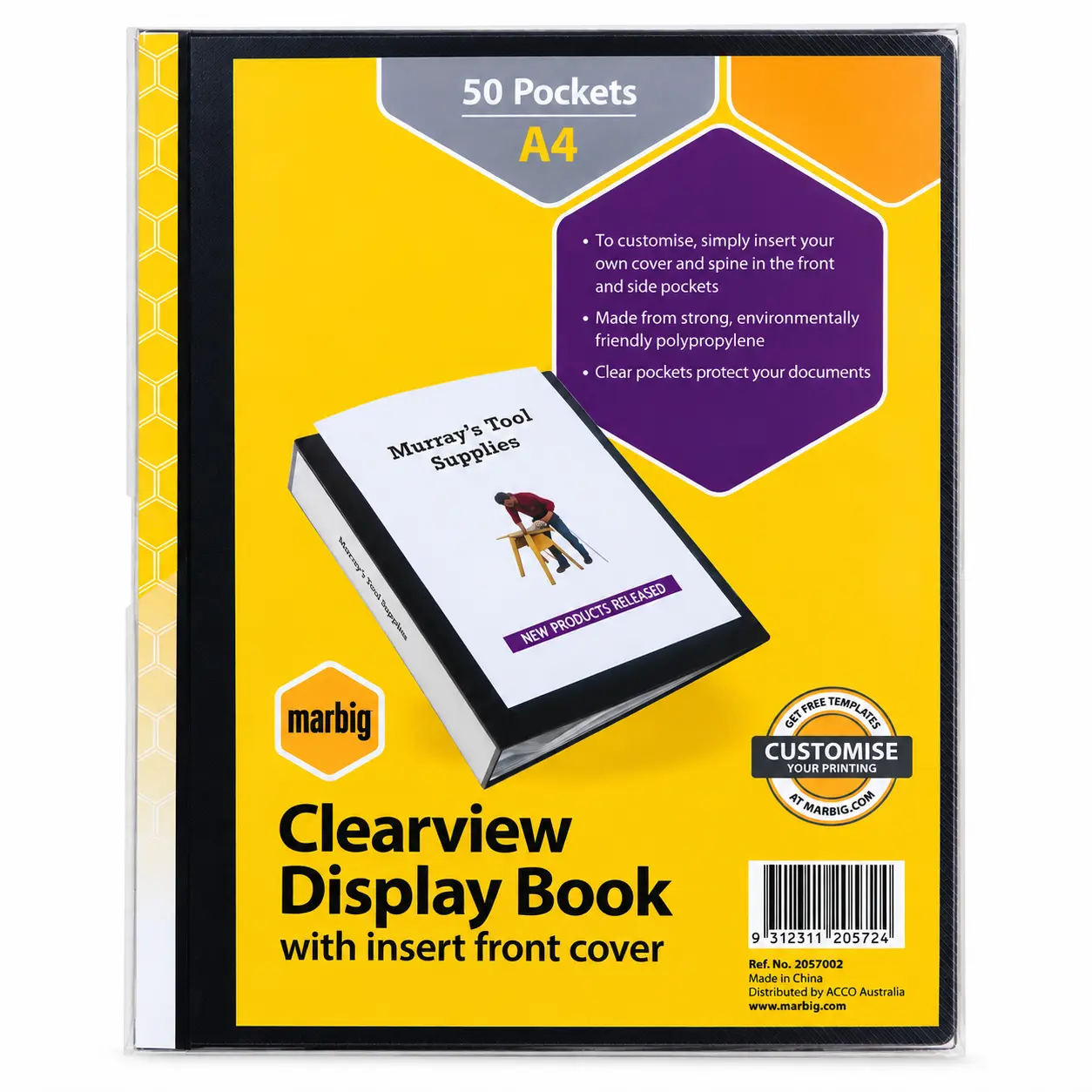 Marbig A4 Clearview Display Book, 50 Pocket