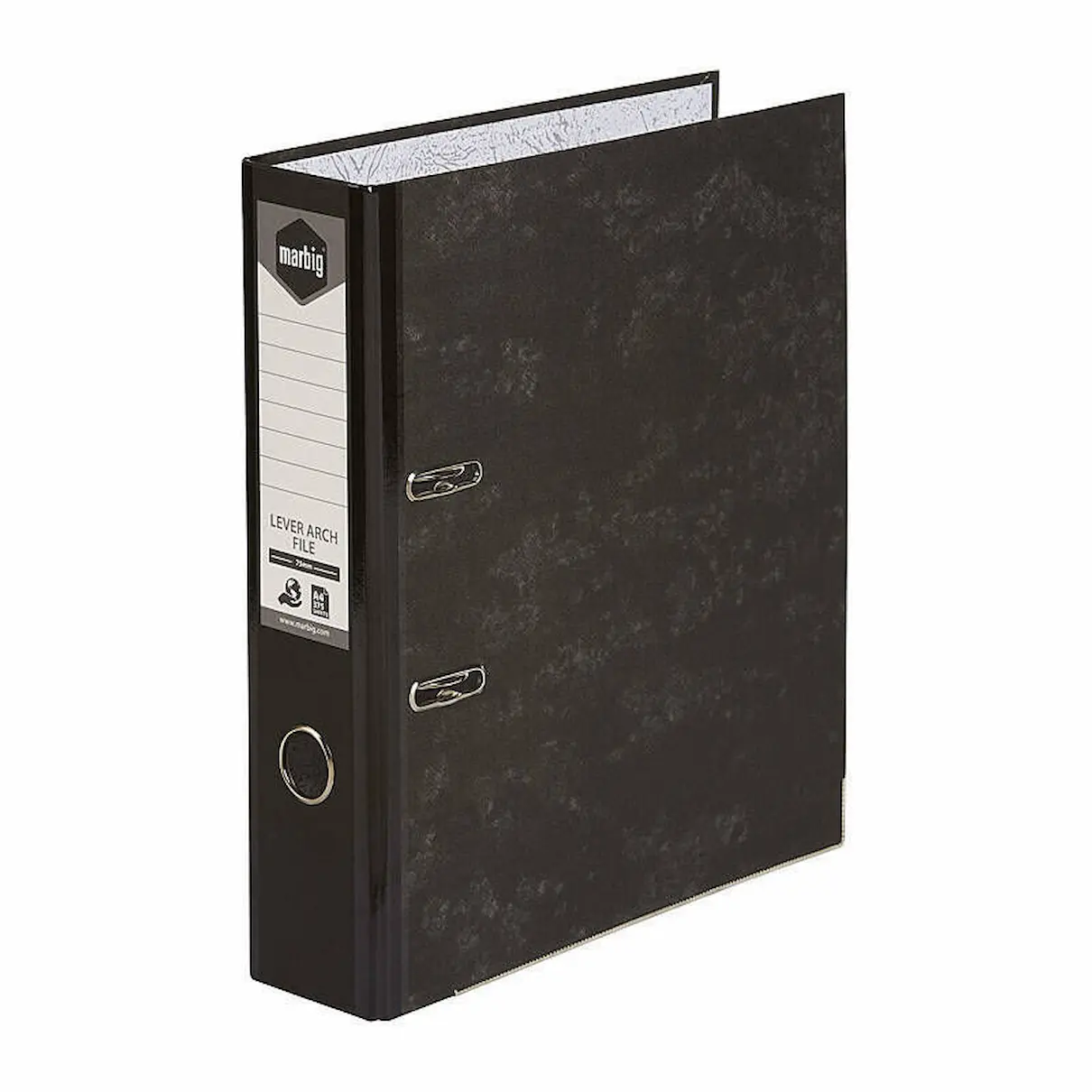 Marbig A4 Lever Arch File, Black Mottle
