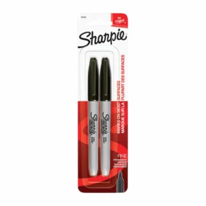 Sharpie Fine Point Permanent Markers, Black, Pack 2