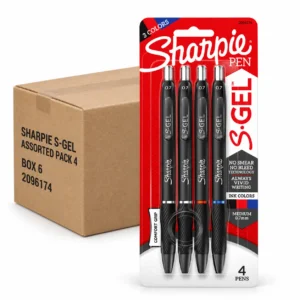 Sharpie S-Gel Pens, assorted pack 4, box 6
