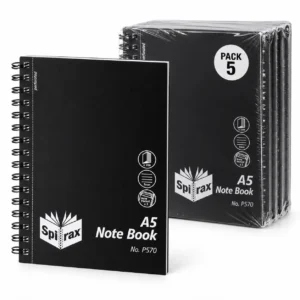 Spirax P570 A5 Notebook, pack 5