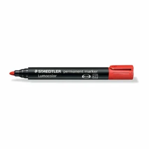 Staedtler 352 Red Permanent Markers, Bullet Point, Box 10