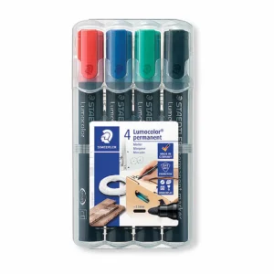 Staedtler 352 Permanent Markers, Assorted Colours, Wallet 4