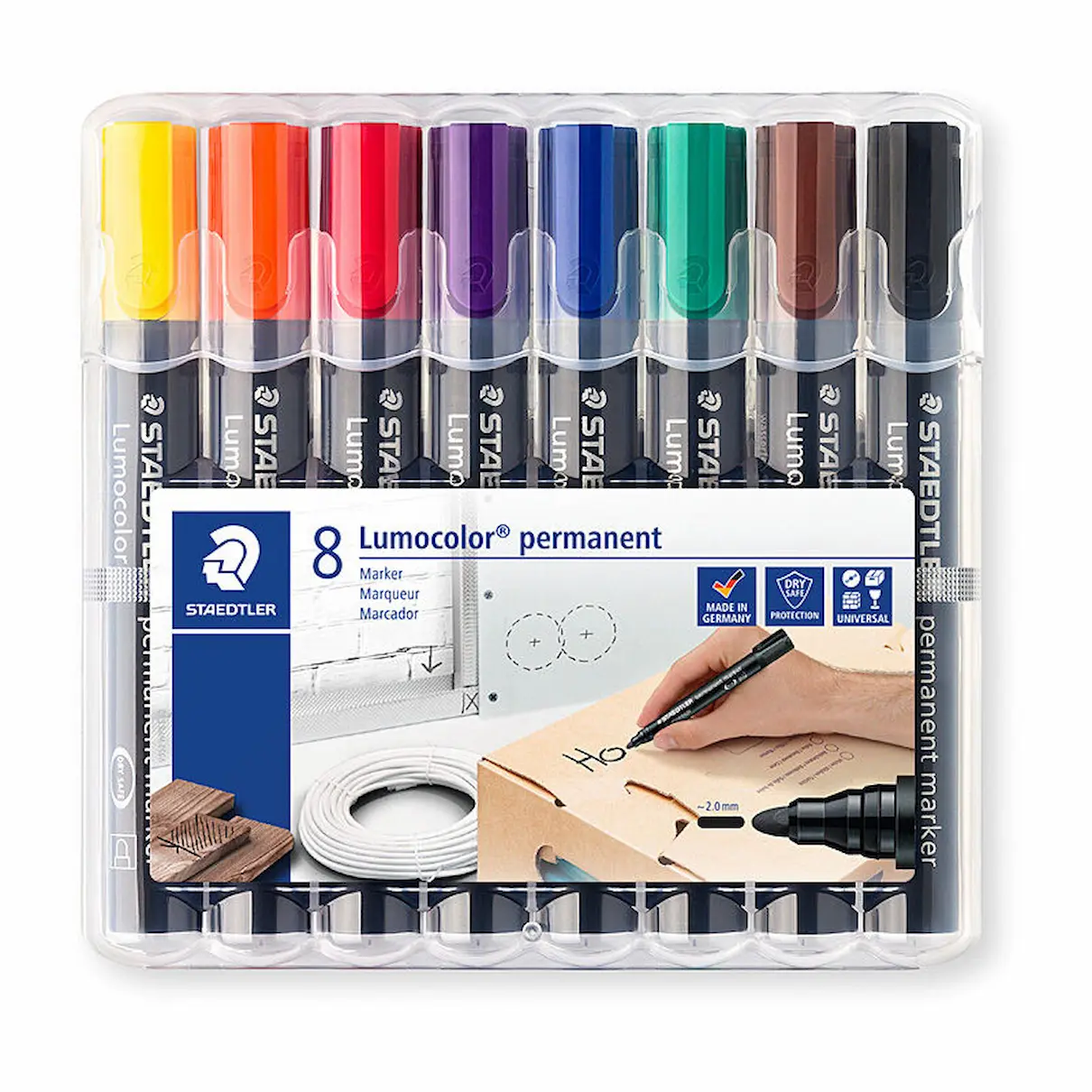Staedtler 352 Permanent Markers, Assorted Colours, Wallet 8