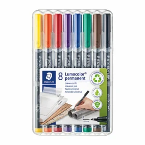 Staedtler Lumocolour Fine Permanent Markers, Colours, Wallet 8