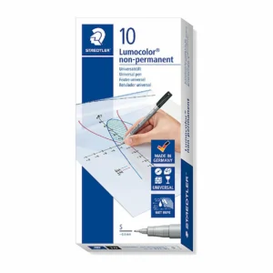 Staedtler Superfine Non-Permanent Black Pens, Box 10