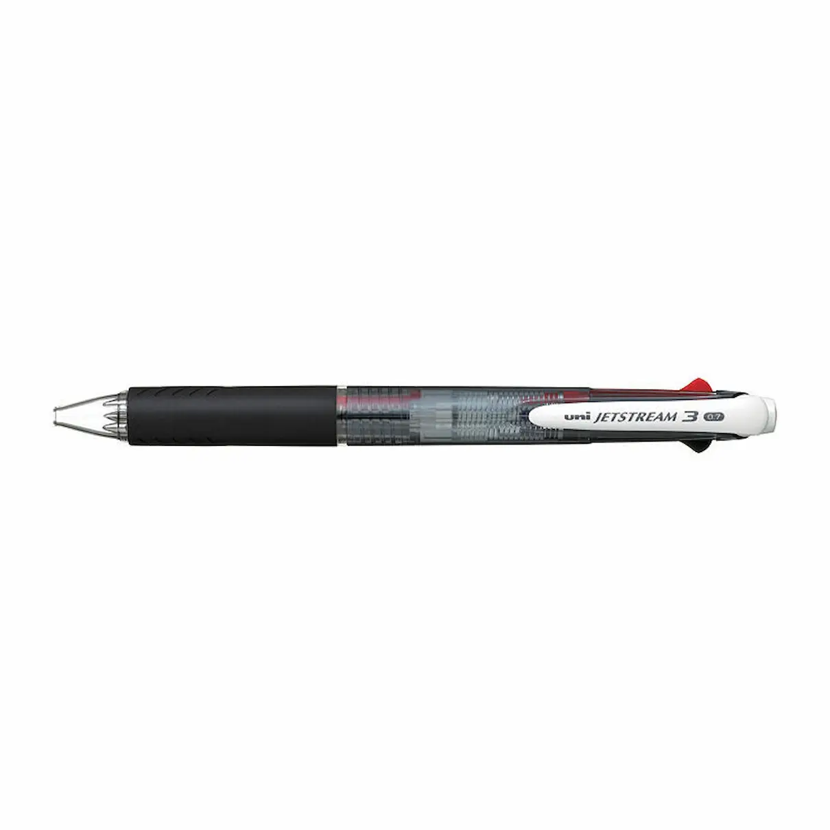 Uni Jetstream 3 Colour Rollerball Pen, black transparent barrel