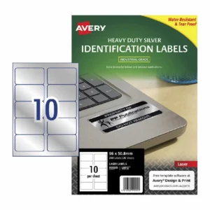 Avery 10up Silver Heavy Duty Labels, Pk 20