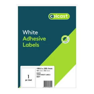 Celcast 1up Laser / Inkjet Labels, Pack 100 Sheets