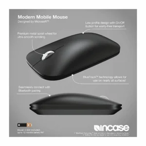 Incase Bluetooth Modern Mobile Mouse, Black, features
