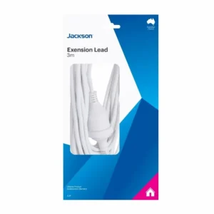Jackson 3 metre extension lead, white