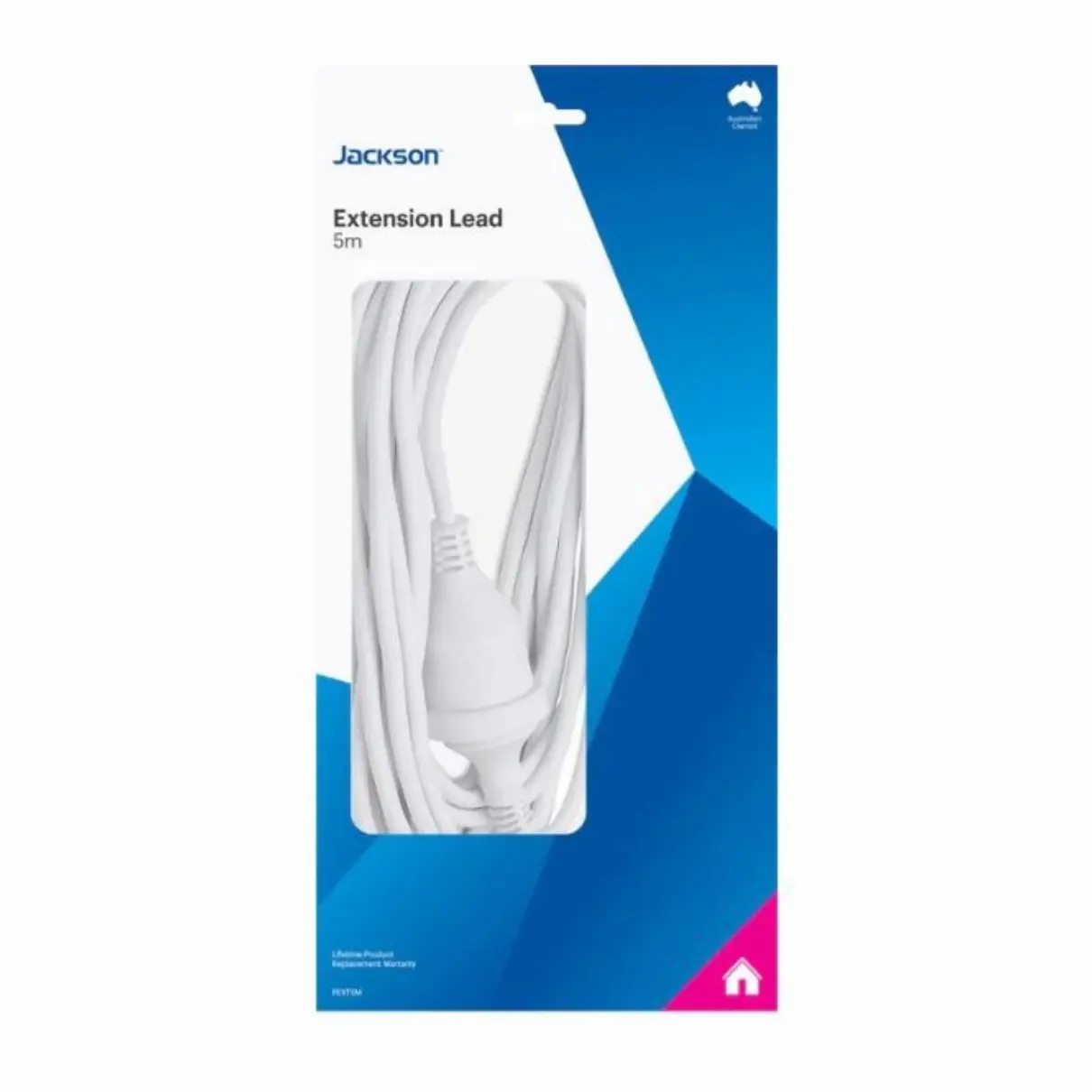Jackson 5 metre extension lead, white