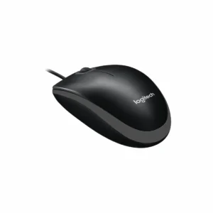 Logitech B100 Wired Mouse, Black, side view