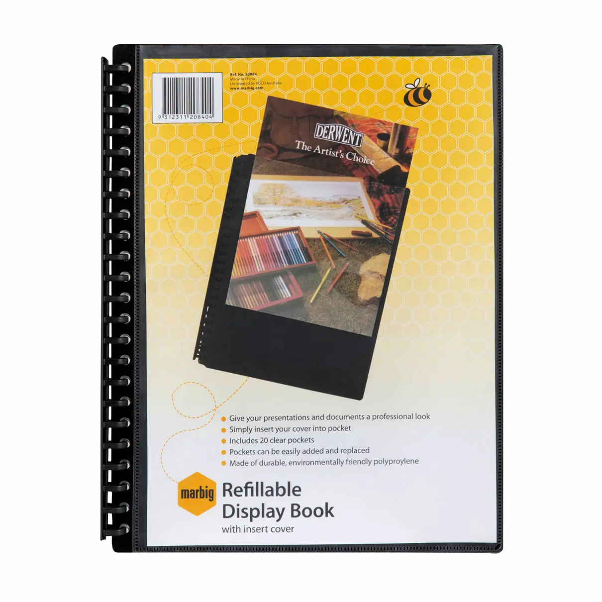 Marbig Insert Cover Display Book Black