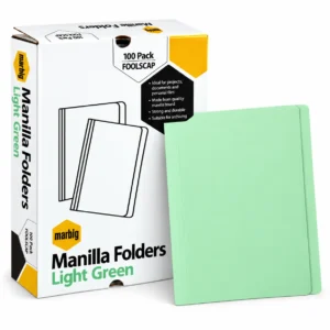 Marbig Manilla Folders, Light Green, Box 100