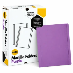 Marbig Manilla Folders, Purple, Box 100