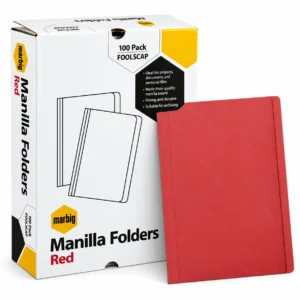 Marbig Manilla Folders, Red, Box 100