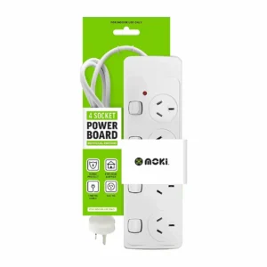 Moki 4 socket powerboard with switches
