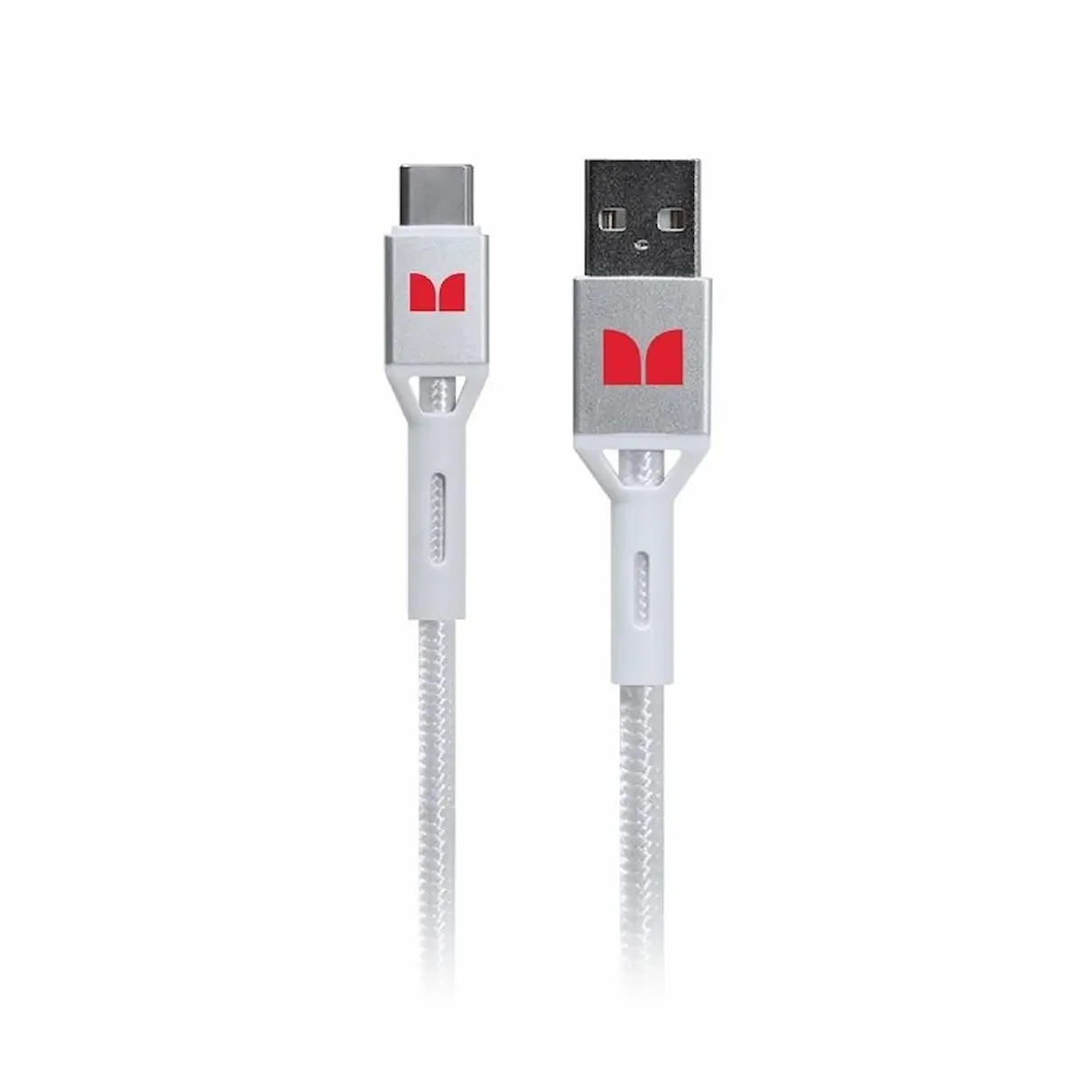 Monster USB-C to USB-A 1.2m braided white cable