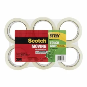 Scotch Packaging Tape, Clear Pack 6