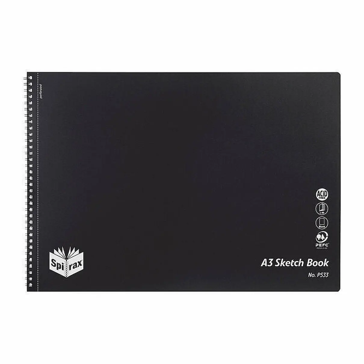 Spirax P533 Sketch Book, Black Cover, A3 Size