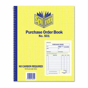 Spirax Purchase Order Book, No 501