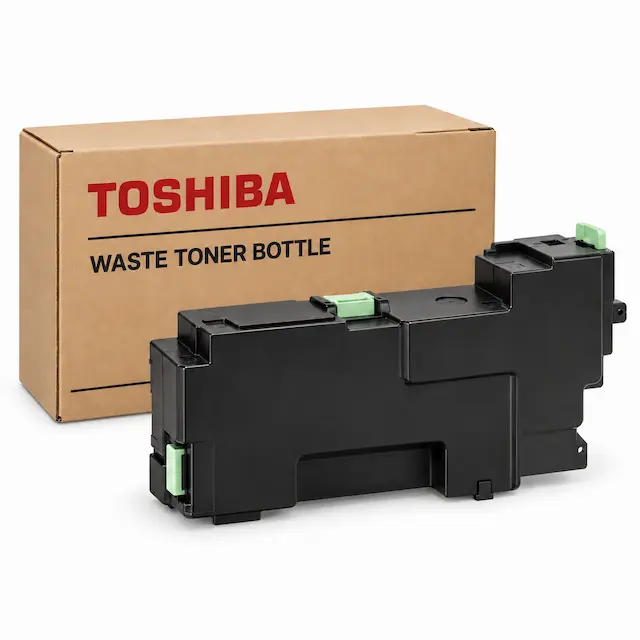 Toshiba waste toner bottle with Toshiba packaging